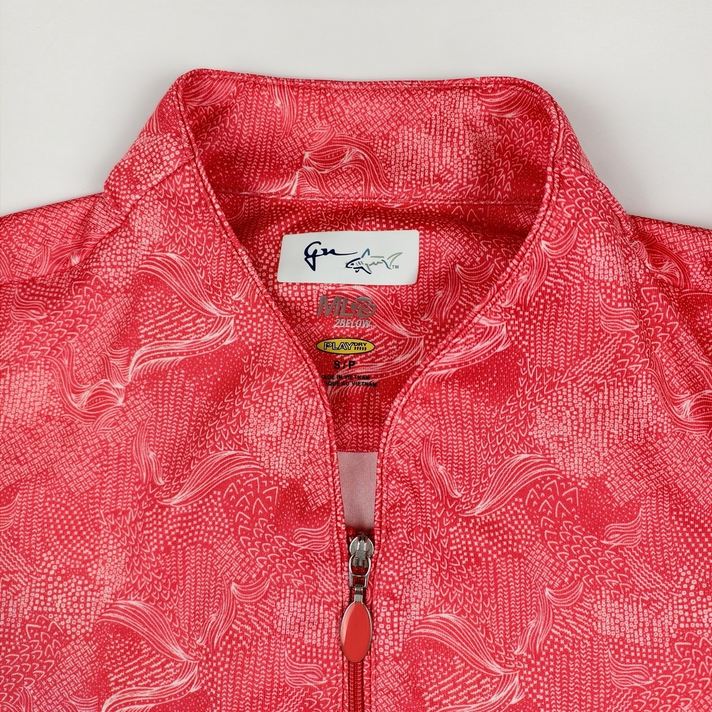 Greg Norman Golf Polo Pink Women's S Shirt Mermaid Tail Quarter Zip Mock Neck